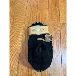 GAAHUU Mens Moccasin Slippers Black Knit Faux Fur Lining‎ Chill Guard Size 9-13